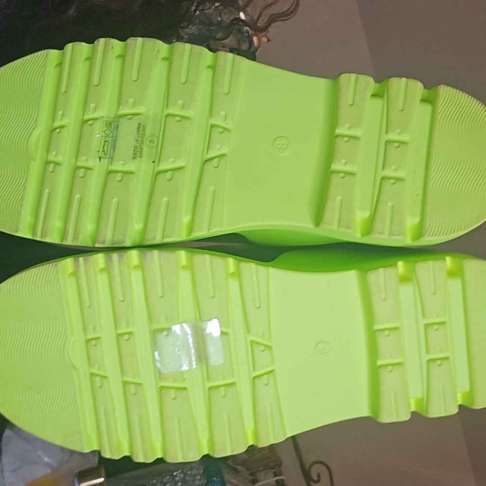 Miz Lime Bottom AZALEA WANG Ghosted Flatform Chelsea Rain Snow Boot 7 7.5 8.5 - Picture 7 of 7